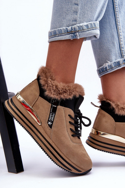 Plateau-Sneaker mit Fell in Beige Jamarie Plateau-Sneaker mit Fell in Beige Jamarie