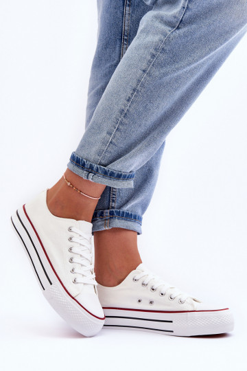Freizeitschuhe Klassisches Modell mit Plateau in weißer Farbe Jazlyn