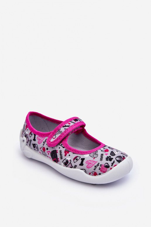 Kinderhausschuhe/Ballerinaschuhe Befado 114X521 grau-rosa Farbe