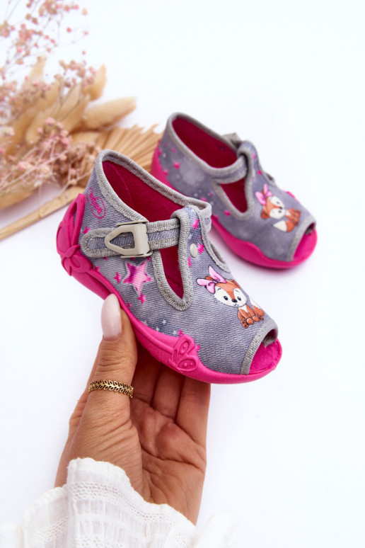 Sandalen Hausschuhe Befado 213P137 grau-rosa Farbe