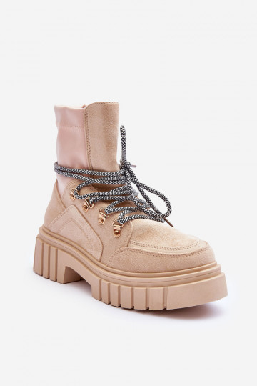 Wildlederschuhe mit Schnürsenkeln beige Acorn