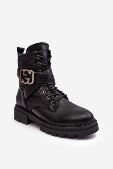 Stiefel mit Ketten in schwarzer Farbe Gennee 2