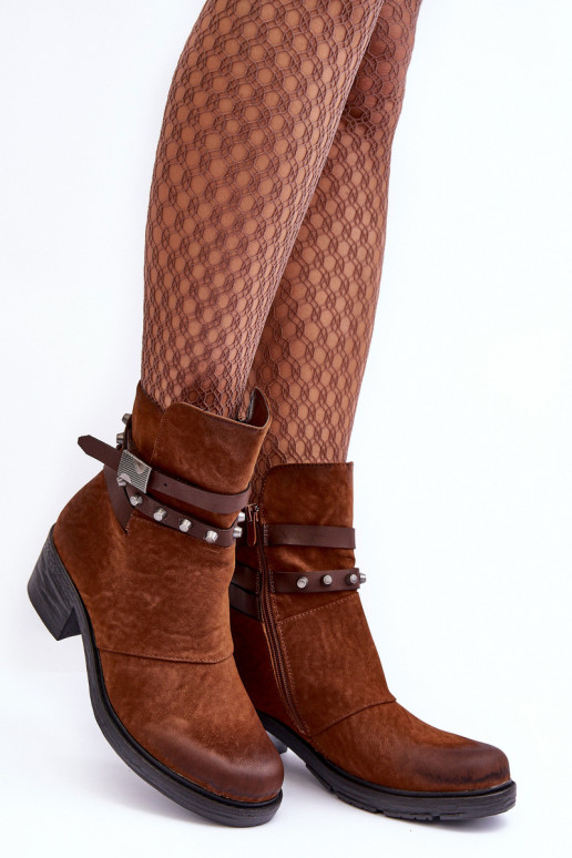 Warme Stiefel mit Absatz in brauner Farbe Effie Warme Stiefel mit Absatz in brauner Farbe Effie