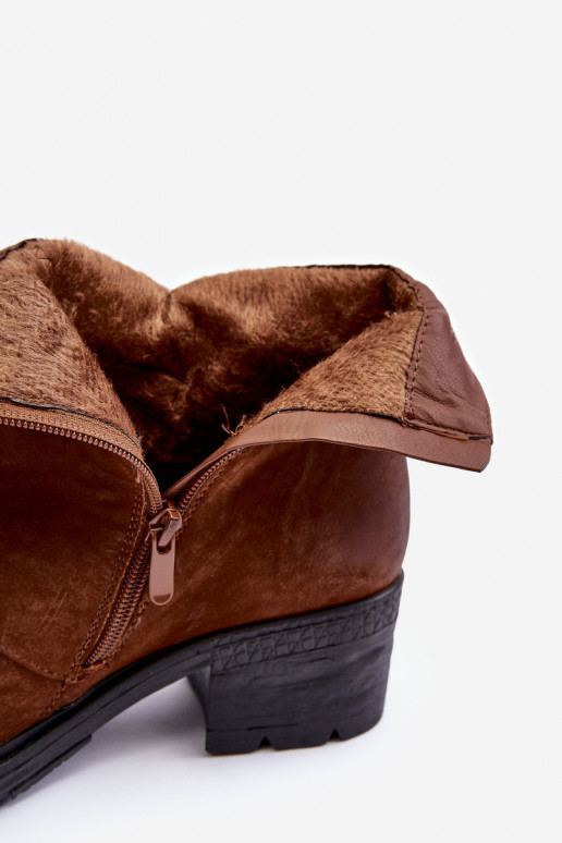 Warme Stiefel mit Absatz in brauner Farbe Effie Warme Stiefel mit Absatz in brauner Farbe Effie