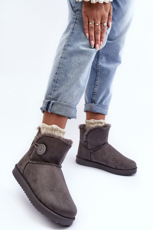 Gewärmte Schneestiefel mit Ornamenten in der grauen Farbe Siriol