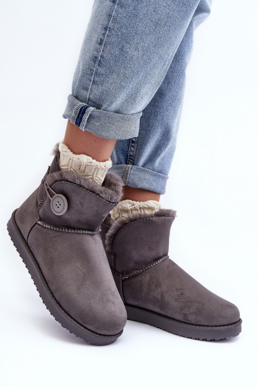 Gewärmte Schneestiefel mit Ornamenten in der grauen Farbe Siriol