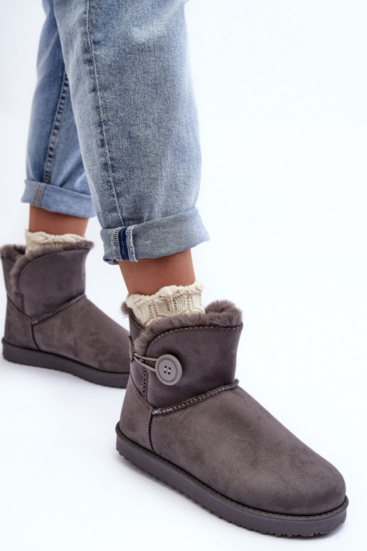 Gewärmte Schneestiefel mit Ornamenten in der grauen Farbe Siriol