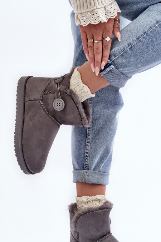 Gewärmte Schneestiefel mit Ornamenten in der grauen Farbe Siriol