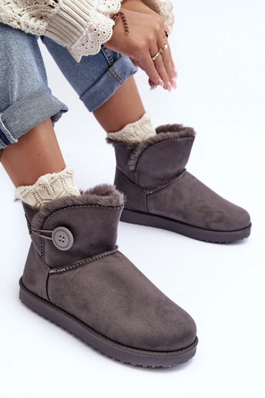 Gewärmte Schneestiefel mit Ornamenten in der grauen Farbe Siriol