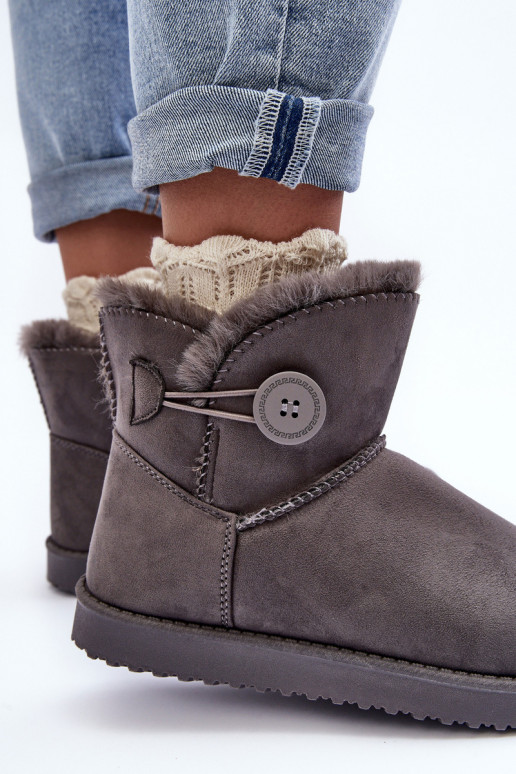 Gewärmte Schneestiefel mit Ornamenten in der grauen Farbe Siriol