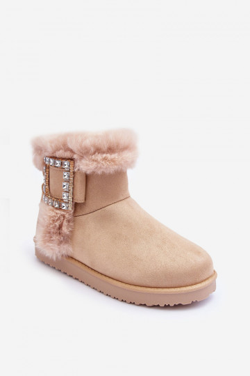 Gewärmte Schneestiefel mit Schnallen beige Dulca