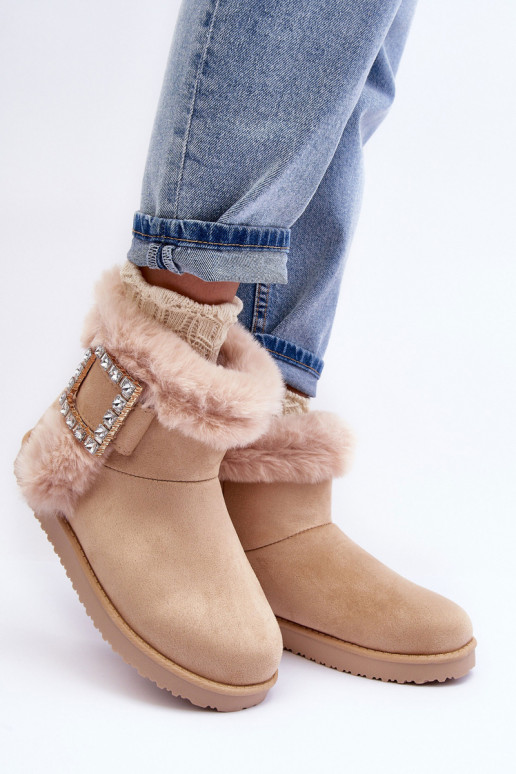Gewärmte Schneestiefel mit Schnallen beige Dulca Gewärmte Schneestiefel mit Schnallen beige Dulca