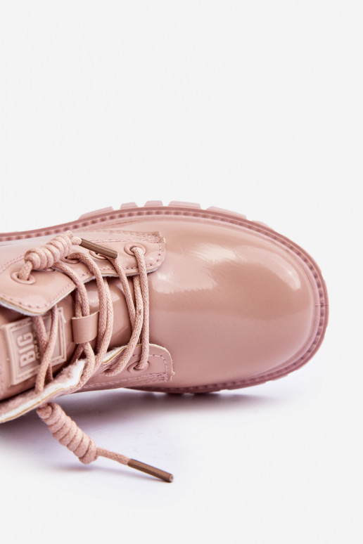 Erwärmt mit Lackeffekt Stiefel Kinder Big Star MM374144 rosa Farbe Erwärmt mit Lackeffekt Stiefel Kinder Big Star MM374144 rosa Farbe