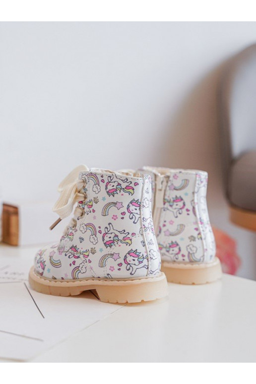 Gewärmte Kinderstiefel mit Reißverschlüssen beige Farbe Dolida