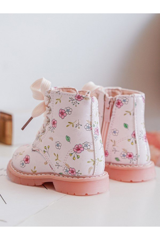Gewärmte Kinderstiefel mit Reißverschlüssen rosa Farbe Dolida