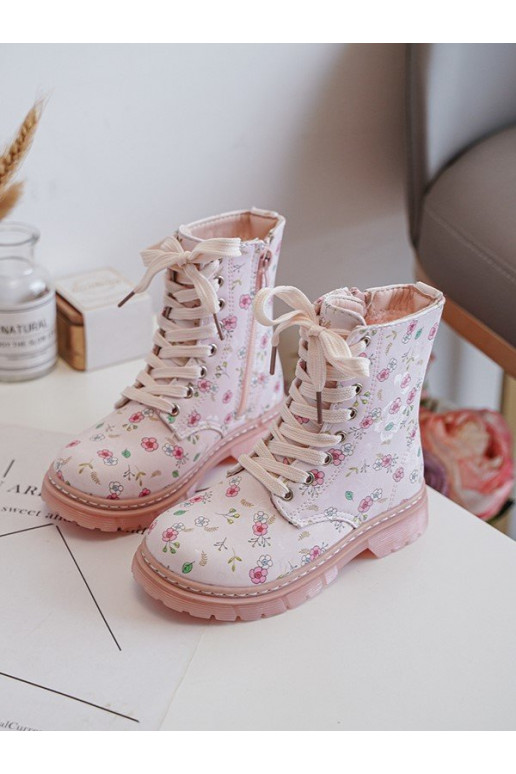 Gewärmte Kinderstiefel mit Reißverschlüssen rosa Farbe Dolida