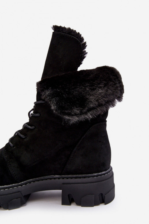Frendo Schnürstiefel mit Warm-Up in Schwarz