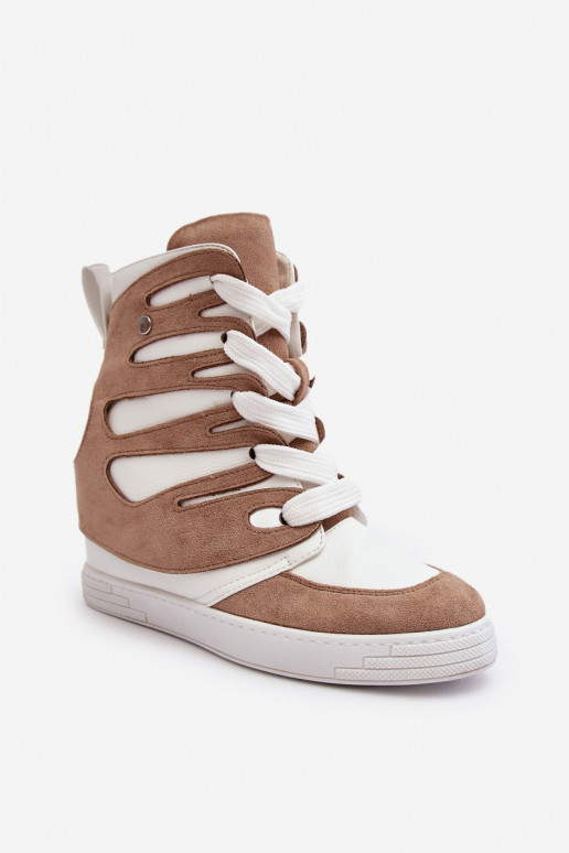 Schnürstiefeletten beige Amria