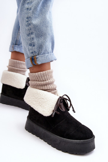 Schneestiefel mit Plateau und Heizung in der Farbe Schwarz von Olimuka