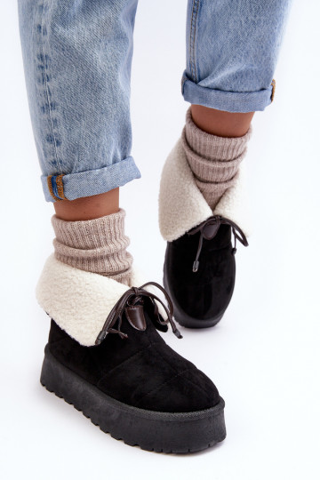 Schneestiefel mit Plateau und Heizung in der Farbe Schwarz von Olimuka 2