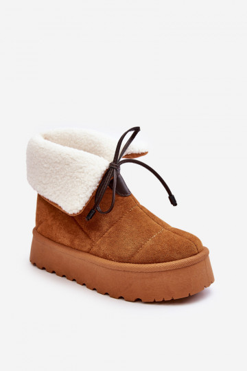 Schneestiefel mit Plateau und Heizung in brauner Farbe Olimuka
