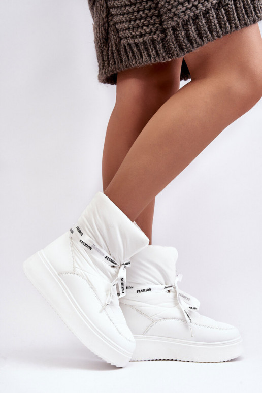 Schneestiefel Wiązaniem weiße Farbe Siracna Schneestiefel Wiązaniem weiße Farbe Siracna