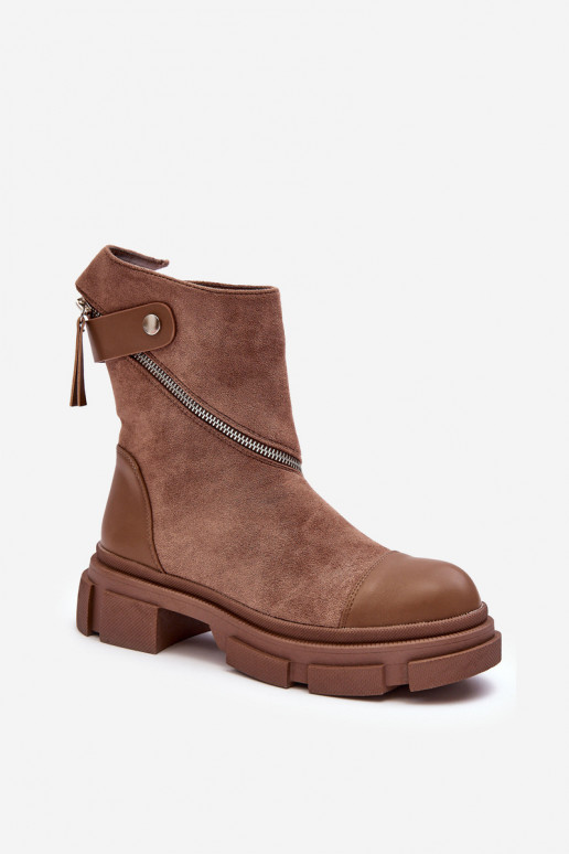 Wildlederstiefel mit Reißverschlüssen beige Kandell Wildlederstiefel mit Reißverschlüssen beige Kandell