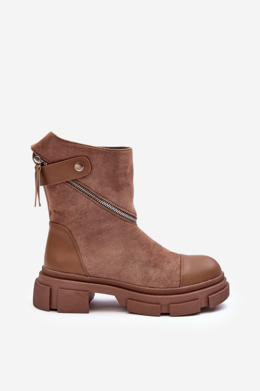 Wildlederstiefel mit Reißverschlüssen beige Kandell Wildlederstiefel mit Reißverschlüssen beige Kandell