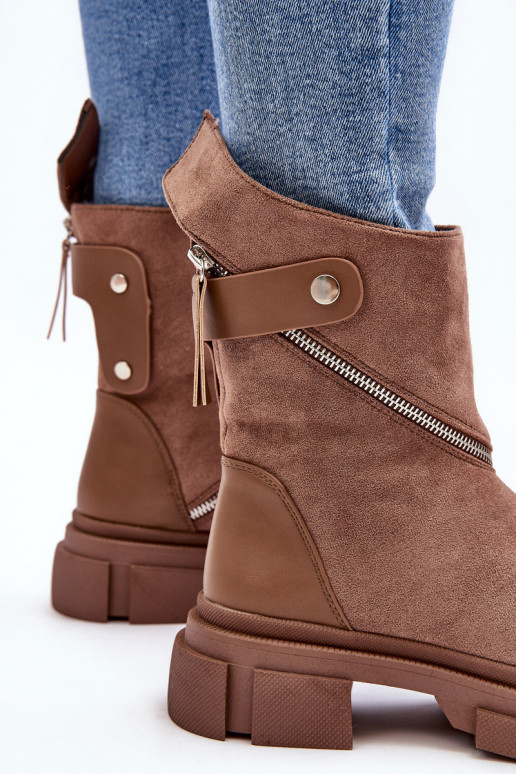 Wildlederstiefel mit Reißverschlüssen beige Kandell Wildlederstiefel mit Reißverschlüssen beige Kandell