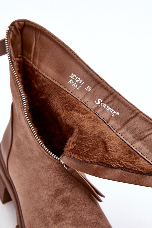 Wildlederstiefel mit Reißverschlüssen beige Kandell Wildlederstiefel mit Reißverschlüssen beige Kandell