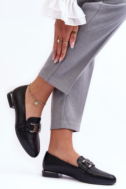 Damenmokassins mit Ornamenten in Schwarz Camilena Damenmokassins mit Ornamenten in Schwarz Camilena