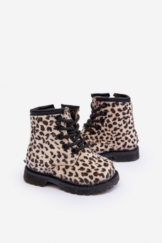 Warme Kinderschuhe mit Reißverschlüssen beige Goopy