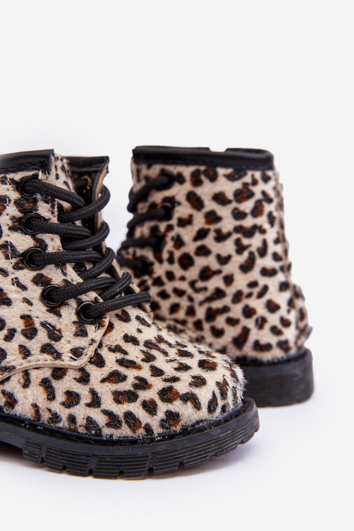 Warme Kinderschuhe mit Reißverschlüssen beige Goopy