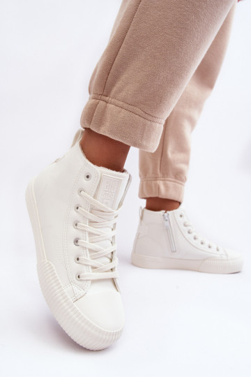 Gewärmte Freizeitschuhe mit Reißverschlüssen in der Farbe Weiß Big Star MM274017 2