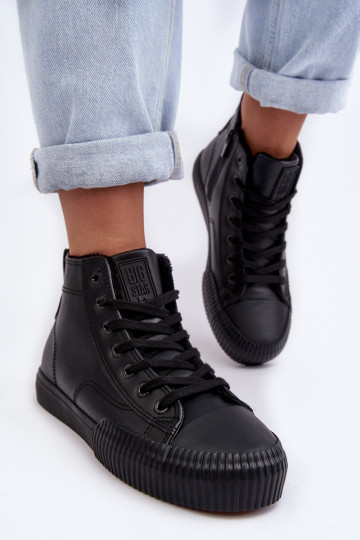 Gewärmte Freizeitschuhe mit Reißverschlüssen, schwarz Big Star MM274020 2