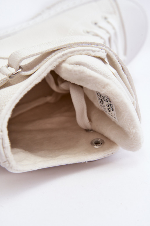 Freizeitschuhe erwärmt mit Plateau Big Star weiß Farbe MM274006