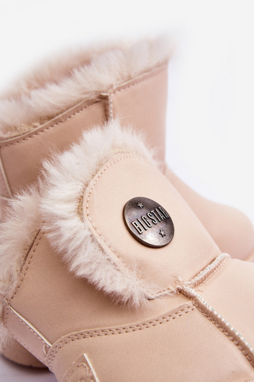 Gewärmte Kinder-Schneestiefel mit Fell innen beige Big Star MM374084