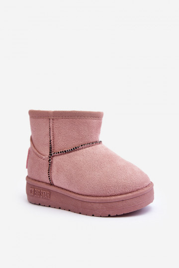 Gewärmte Kinder-Schneestiefel mit Reißverschlüssen rosa Big Star MM374101