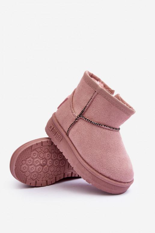 Gewärmte Kinder-Schneestiefel mit Reißverschlüssen rosa Big Star MM374101 Gewärmte Kinder-Schneestiefel mit Reißverschlüssen rosa Big Star MM374101