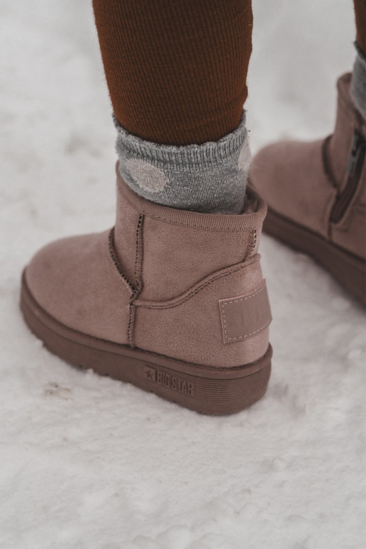 Gewärmte Kinder-Schneestiefel mit Reißverschlüssen rosa Big Star MM374101 Gewärmte Kinder-Schneestiefel mit Reißverschlüssen rosa Big Star MM374101