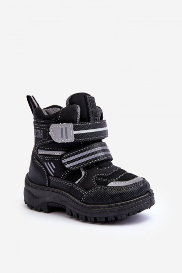 Beheizte Schneestiefel für Kinder mit Klebeverschlüssen schwarz Big Star MM374129