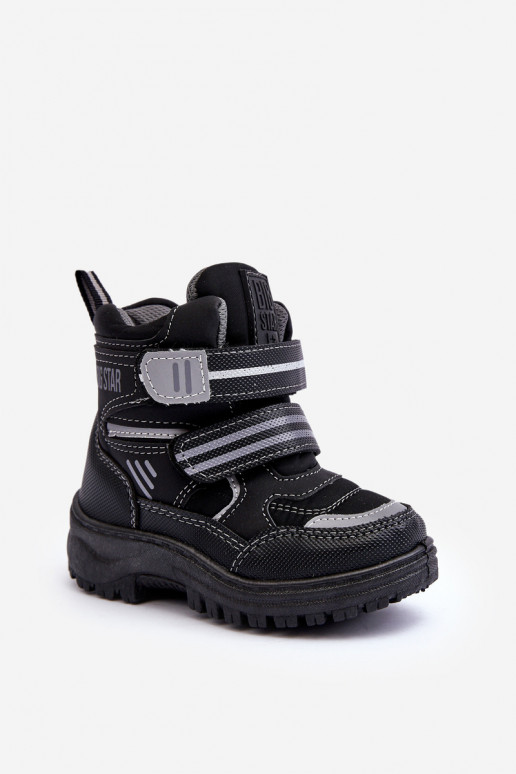 Beheizte Schneestiefel für Kinder mit Klebeverschlüssen schwarz Big Star MM374129 Beheizte Schneestiefel für Kinder mit Klebeverschlüssen schwarz Big Star MM374129