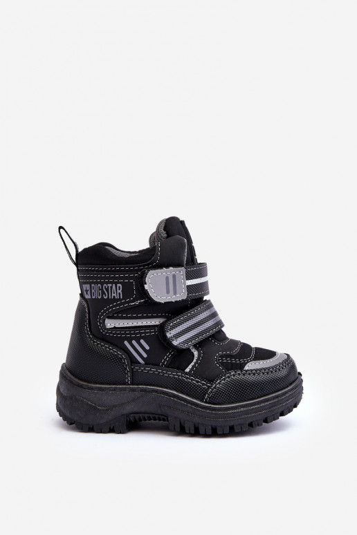 Beheizte Schneestiefel für Kinder mit Klebeverschlüssen schwarz Big Star MM374129 Beheizte Schneestiefel für Kinder mit Klebeverschlüssen schwarz Big Star MM374129