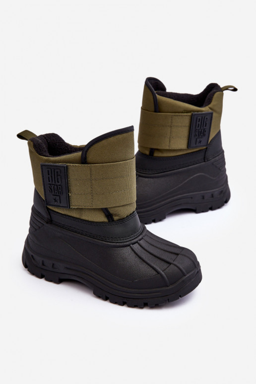 Kinder-Schneestiefel mit Klebeverschlüssen, warmer Khaki Big Star MM374123