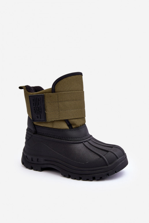 Kinder-Schneestiefel mit Klebeverschlüssen, warmer Khaki Big Star MM374123 Kinder-Schneestiefel mit Klebeverschlüssen, warmer Khaki Big Star MM374123