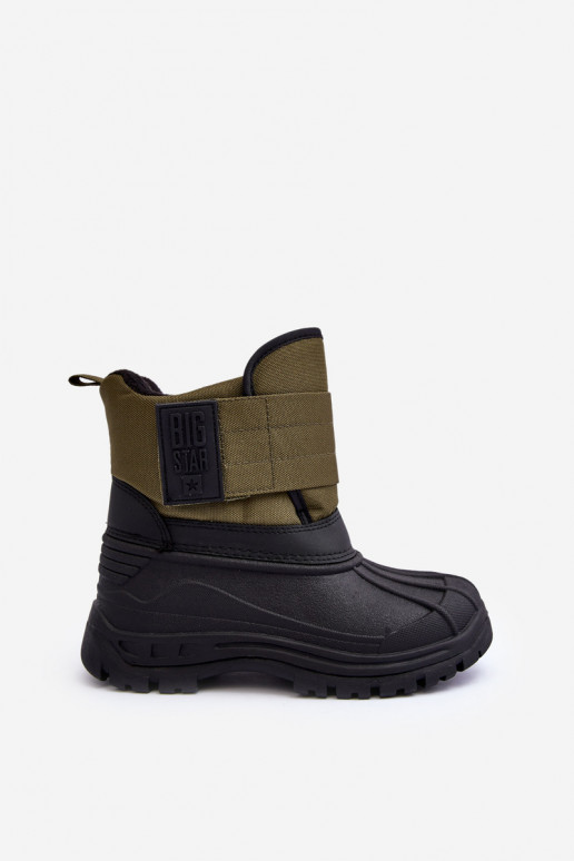 Kinder-Schneestiefel mit Klebeverschlüssen, warmer Khaki Big Star MM374123 Kinder-Schneestiefel mit Klebeverschlüssen, warmer Khaki Big Star MM374123