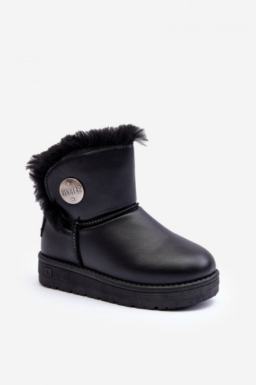 Gewärmte Kinder-Schneestiefel mit Fell innen in der Farbe Schwarz Big Star MM374082