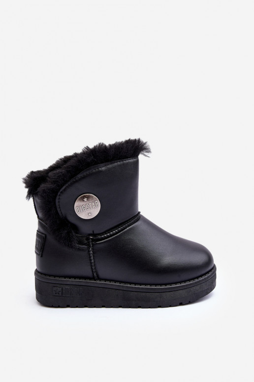 Gewärmte Kinder-Schneestiefel mit Fell innen in der Farbe Schwarz Big Star MM374082