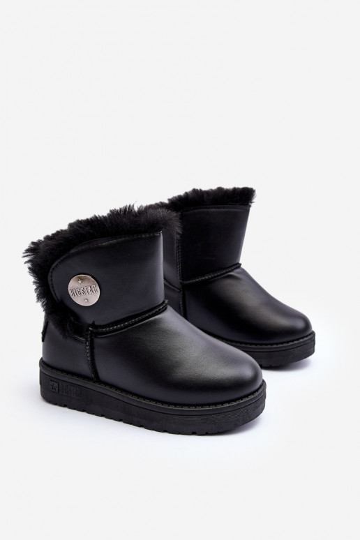 Gewärmte Kinder-Schneestiefel mit Fell innen in der Farbe Schwarz Big Star MM374082