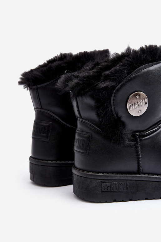 Gewärmte Kinder-Schneestiefel mit Fell innen in der Farbe Schwarz Big Star MM374082